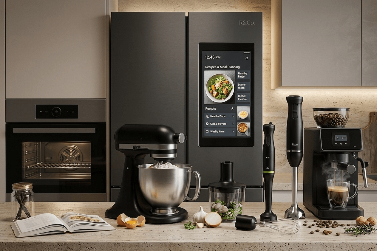 mejores-electrodomesticos-para-cocina-destacada Mejores electrodomésticos para cocina en 2026 sobre encimera moderna