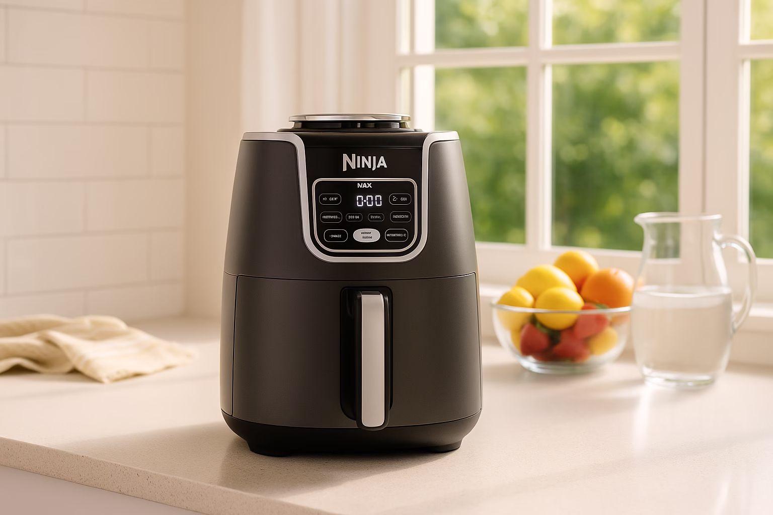 freidora-ninja-max-af160-verano Freidora de aire Ninja MAX AF160 en cocina veraniega y luminosa
