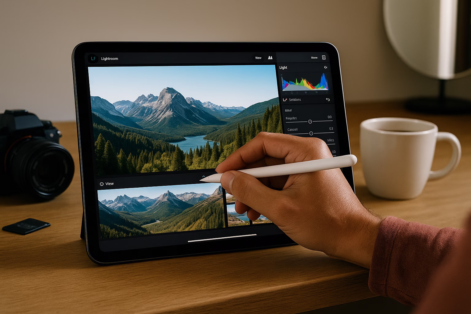 ipad-air-m3-diseno-portabilidad iPad Air M3 editando fotos RAW con Apple Pencil Pro y Lightroom
