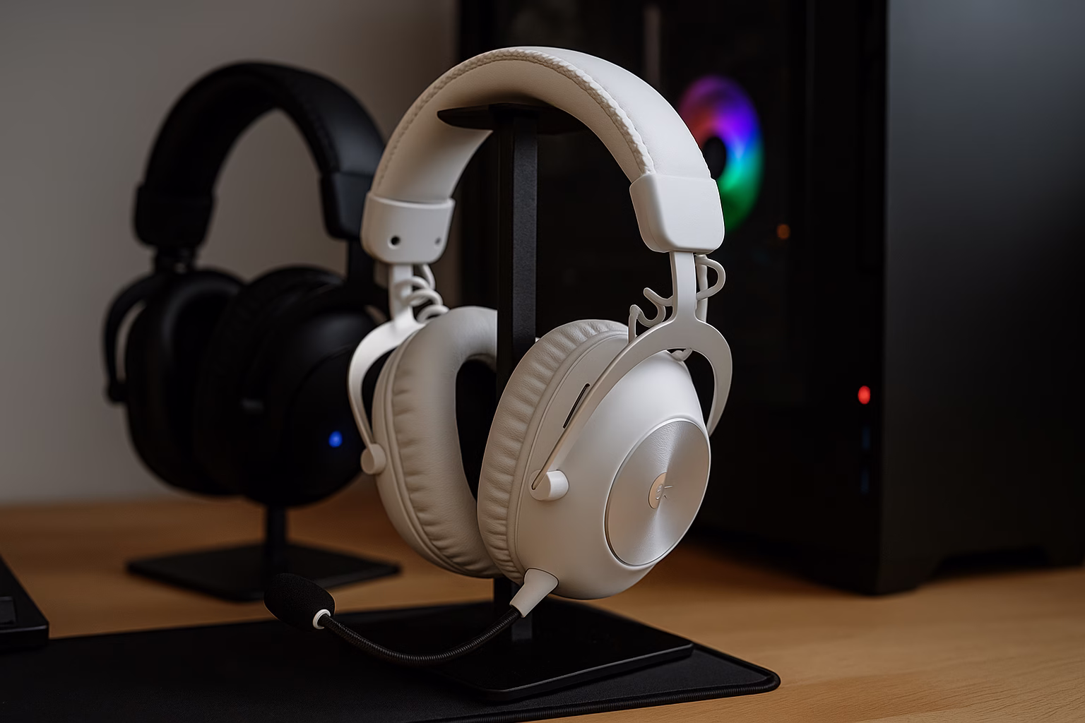 reseña-logitech-g-pro-x2-lightspeed reseña Logitech G Pro X2 LIGHTSPEED sobre escritorio gamer con iluminación RGB g pro x2