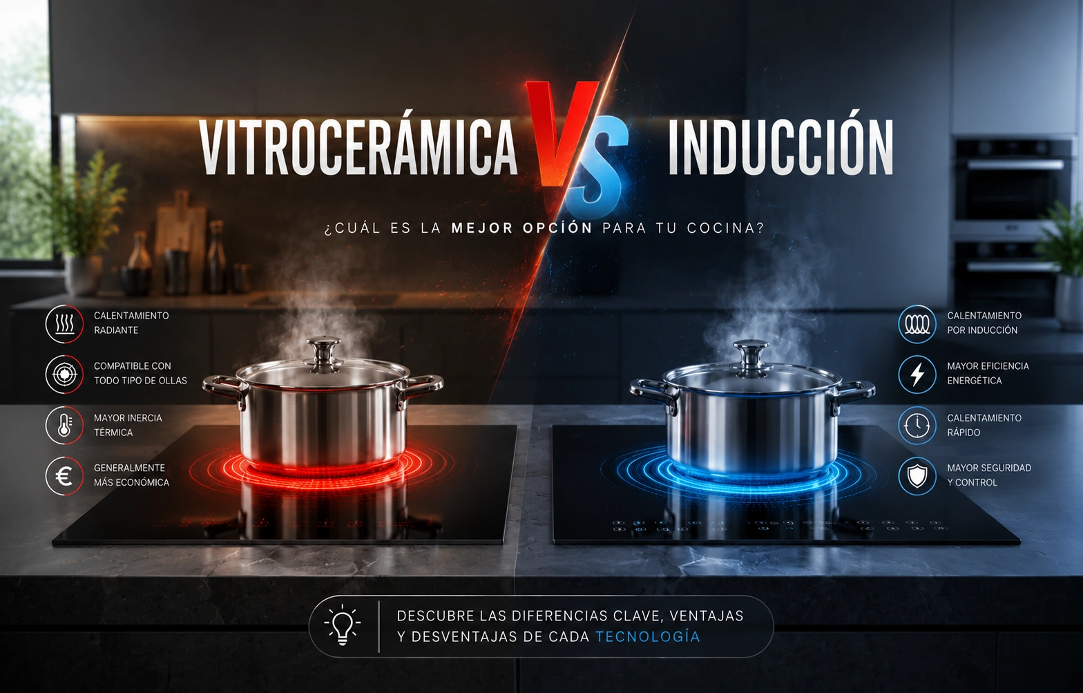 vitroceramica-vs-induccion-destacada Comparativa vitrocerámica vs inducción sobre encimera de cocina moderna
