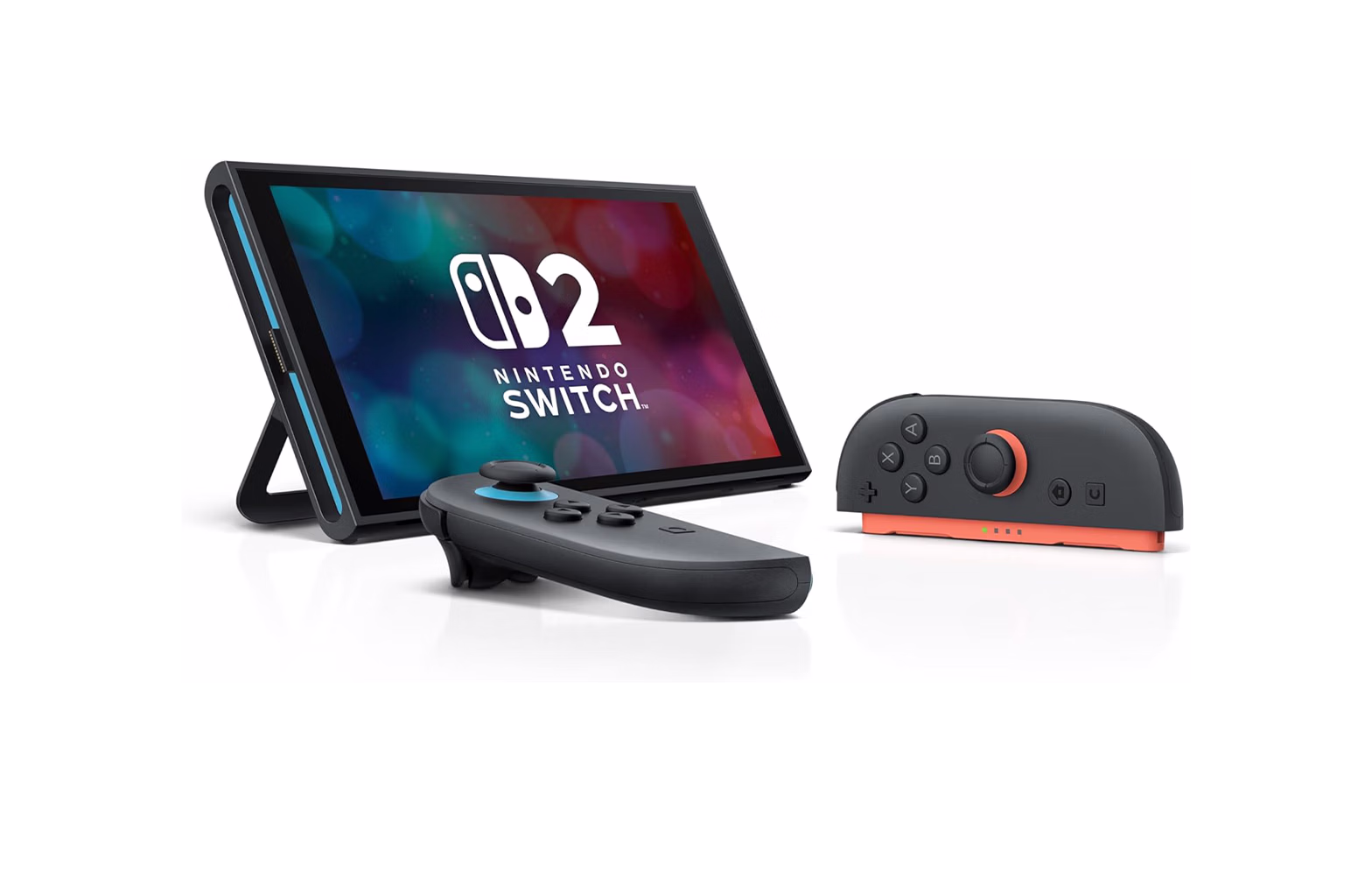 Nintendo Switch 2 vista lateral con dock y Joy-Con